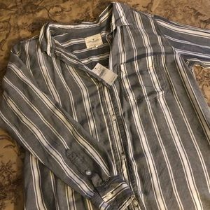 American Eagle striped button down shirt.